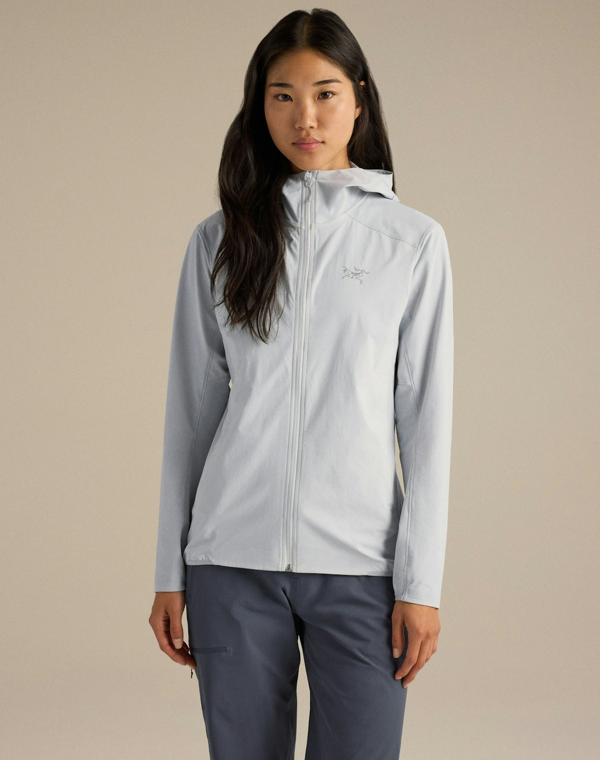 Arc'teryx Gamma Lightweight Hoody Women's Light Grey Softshell Windproof Outdoor Jacket